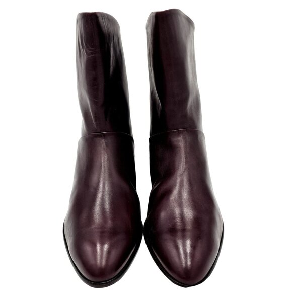 14D Vintage NEW Bally Calfskin Leather Dress Boots Burgundy Brown Italy with Box - Picture 9 of 16